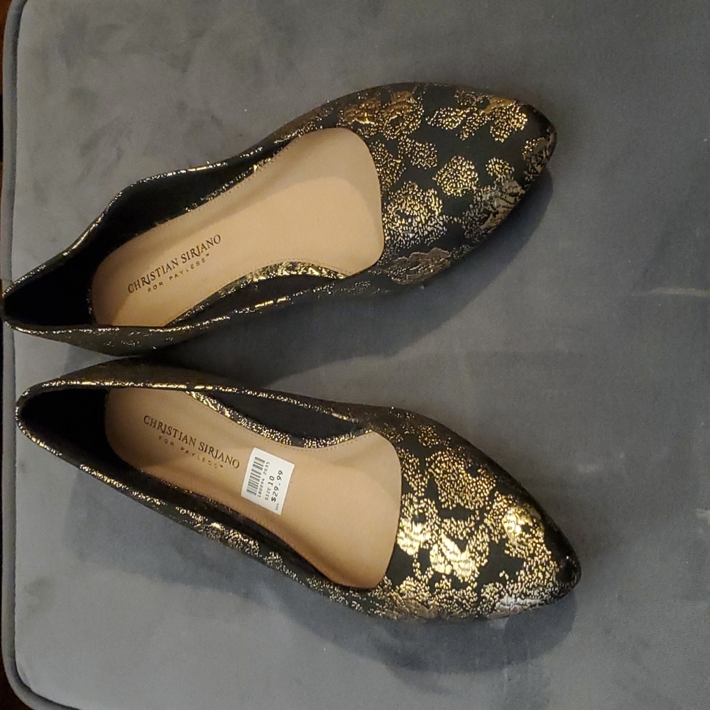 Christian Siriano for Payless Gold embroidered shoes